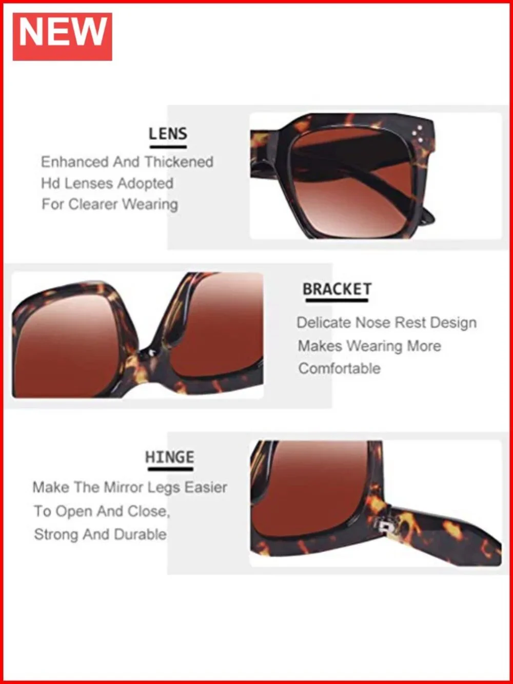 Vintage Oversized Square Sunglasses UV400 Protection Retro Luxury Shades